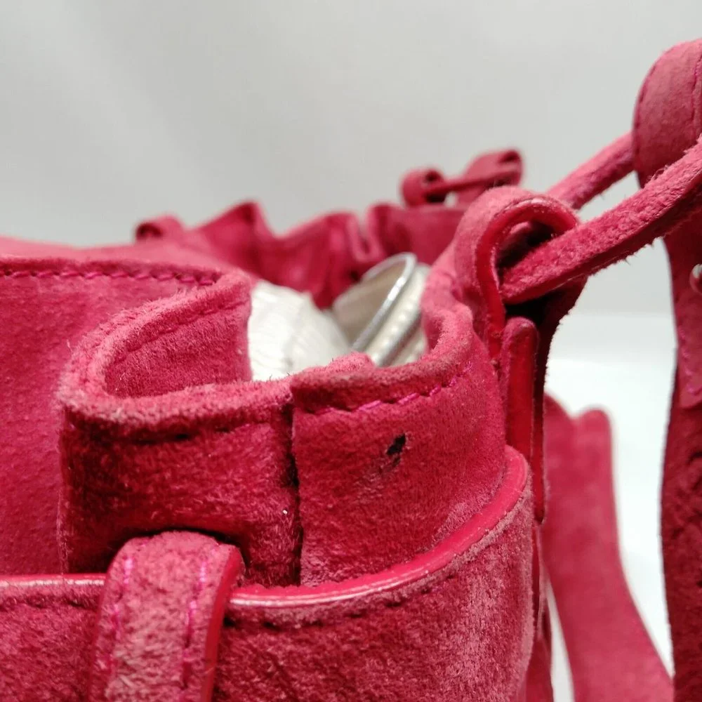 LOEWE Shoulder Bag Red Suede Leather - Picture 9 of 9